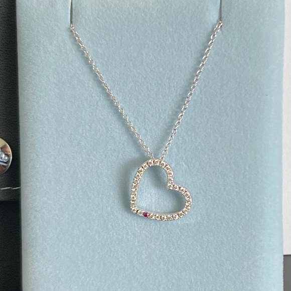 SOLD ON EBAY NEW KWIAT Solid 18kt White Gold Diamond/Ruby Heart Necklace SOLD - Picture 3 of 8
